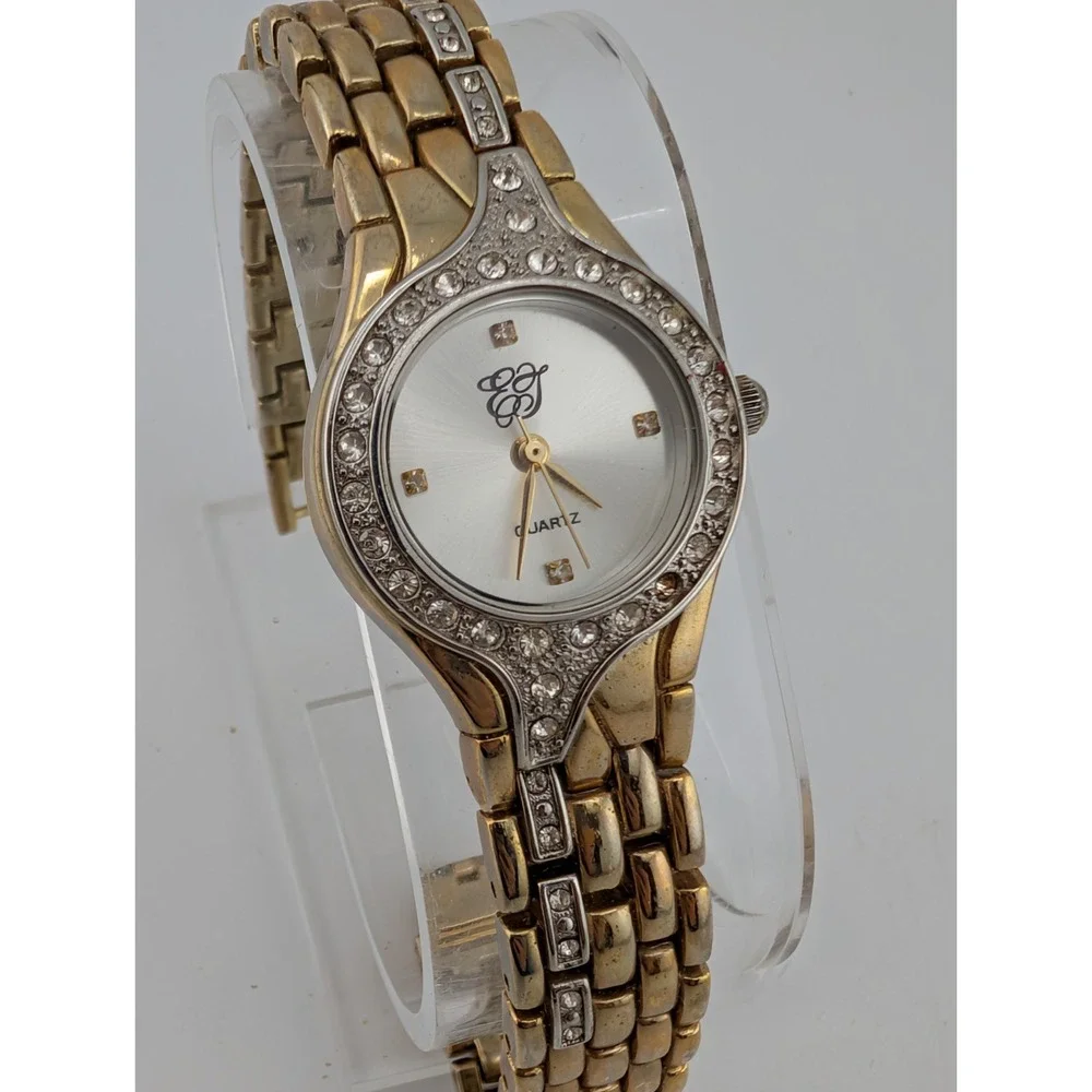 Elizabeth Taylor Watch Women 25mm Gold Case Rhinestones 7.5